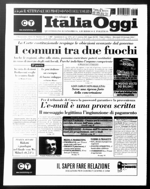 Italia oggi : quotidiano di economia finanza e politica